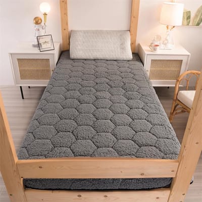 Vouwbed Matras - Oprolbare Slaapmat - Logeren en Reizen - Antislip en Quiltontwerp - 4 cm dik - Grijs