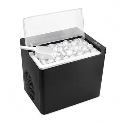 Draagbare Ijsmaker - IJsmachine Keuken - Snel IJs Maken - Compact Aanrecht Model - 10x10x10 mm - Zwart