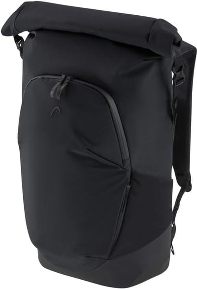 Veelzijdige Rolltop Rugzak voor Tennis, Business en Reizen - Zwart
