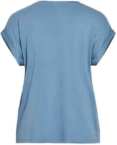 T-Shirt ELLETTE SATIN O-NECK VILA BLUE SHADOW