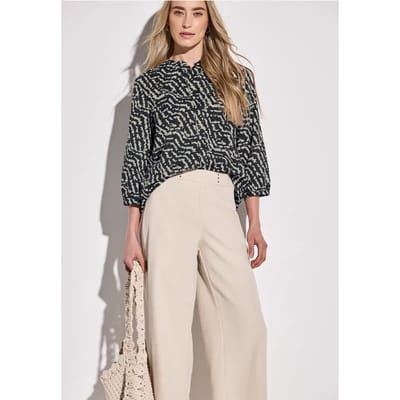 Blouse met print en ruches