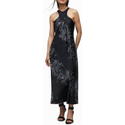 AllSaints Betina Diana Dress Black Size: 34 | Maxi Dresses Outlet | Dames | Zwart