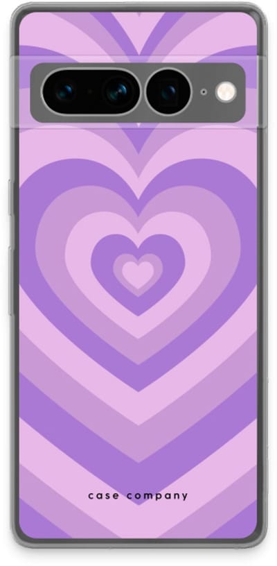 Case Company® - Hoesje geschikt voor Google Pixel 7 Pro hoesje - Hart Paars - Soft Cover Telefoonhoesje - Bescherming aan alle Kanten en Schermrand
