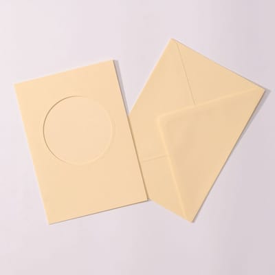 Vaessen Creative Passepartout Rond 5stuks creme