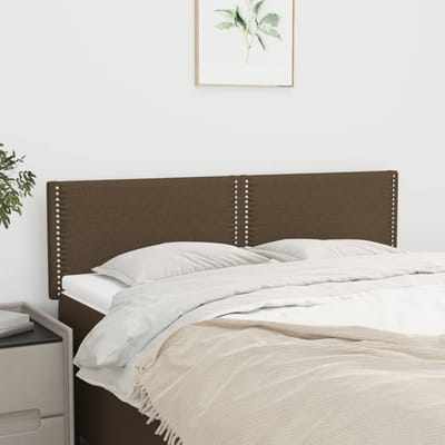 vidaXL Hoofdborden 144x5x78/88 cm stof donkerbruin