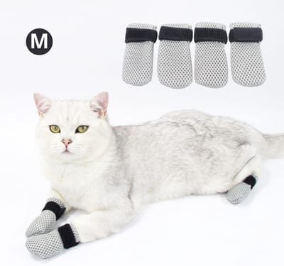 Nivard Krab Bescherming Katten - Nagelhoesjes Kat - Anti Krab Katten - Kattennagels - Maat M - Grijs