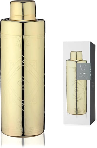 Cocktailshaker Goud RVS 700ml met Zeef - Art Deco Stijl Drankmixer