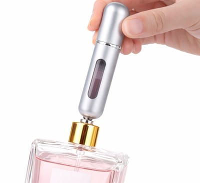 Luxe Mini Parfumverstuiver I Parfum Flesje I Mini Parfum Flesje I Reisflesje Parfum I Reisflesje I Hervulbaar I 5 ML I Zilver