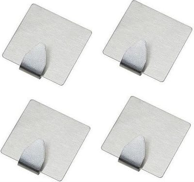 *** 4x RVS Handdoekhaakjes - vierkant en zelfklevend - Keuken Badkamer Ophangen Theedoek - van Heble® ***