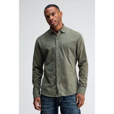 Butcher of Blue Aidan Peached Jersey Shirt Dk. Granite Green Size: 3XL | Casual Shirts Outlet | Heren | Groen
