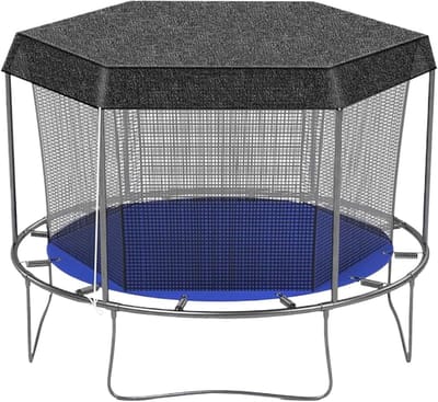 Kinder trampoline - Buiten speelgoed - Veilig springplezier - Met zonnekap - 30x30x12 cm - Afbeelding