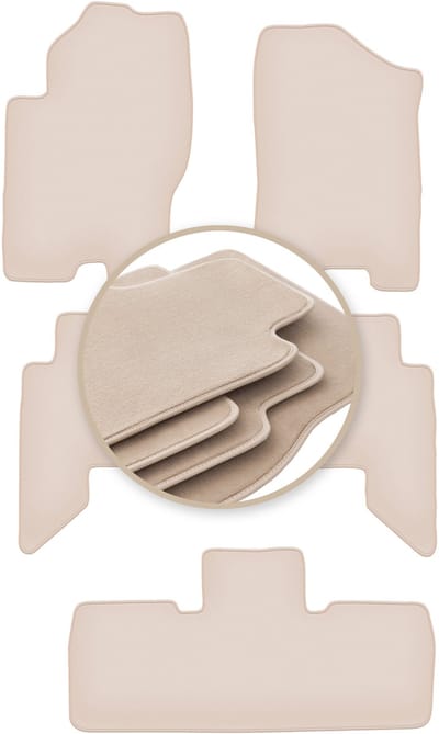 PREMIUM beige vloermatten voor: Nissan Pathfinder 7-zits (vóór facelift) 2005-2010