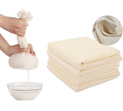 6 stuks mousseline doeken voor koken en zeven - Herbruikbare katoenen kaasdoeken voor zelfgemaakte kaas, yoghurt, en notenmelk