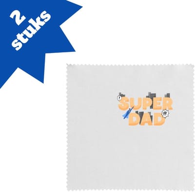 Akyol - super dad brillendoekjes - Vader - papa - vaderdag - cadeau - verjaardag - kado - 17,8 bij 17,8 cm - 2 stuks