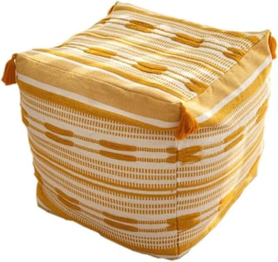 Zitzak stoel - Luie bank - Ontspannen thuis - Zachte katoenen stof - 63 x 62 x 60 cm - Geel