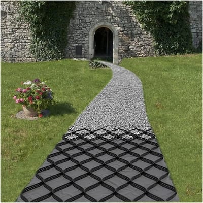 Grindrooster Bodemrooster - Stabilisator Aardrooster - Opritten Stabiliseren - Trekvast Materiaal Gelast - 40x40cm 5cm Hoog - Zwart