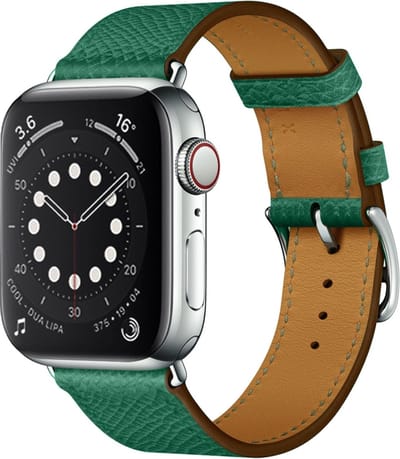 By Qubix - Geschikt voor Apple Watch bandje - Lederen bandje - Groen - Geschikt voor Apple Watch 38mm / 40mm / 41mm / 42mm - leren smartwatchbandje - Horlogebandje