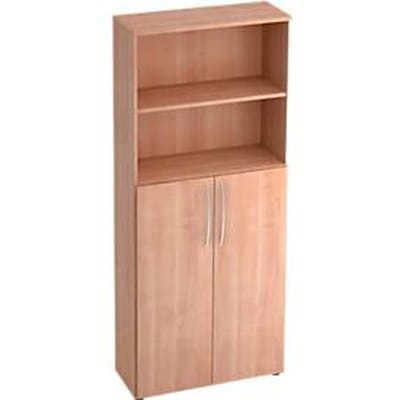 Kast met legborden TARA, 5 ordnerhoogten, 3 legborden, deuren boven/onderaan, B 800 x D 346 x H 1880 mm, nb. patroon
