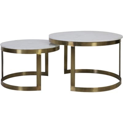 Light & Living Salontafel Perlato - Wit - Ø75cm - Modern