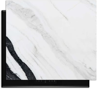 KitchenArt - Marble Blush - Inductie Beschermer - 52x35 cm - Kookplaat Beschermer - Luxe Afdekplaat Inductieplaat - Anti-slip & Oprolbaar - Beschermmat Inductiekookplaat