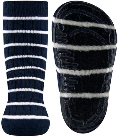 Antislipsokken Ewers Kindermaat - Blauw & Wit met Sportstreep - Siliconenzool-25/26