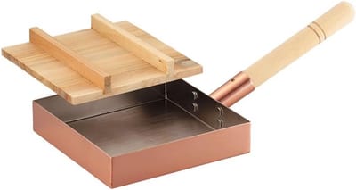 Professionele Japanse Omeletpan Tamagoyaki Koper met Houten Deksel 18 cm