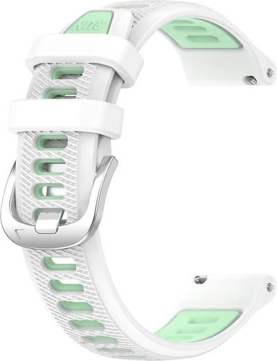 Siliconen bandje - geschikt voor Garmin Vivoactive 4 / Venu 2 / Venu 3 / Forerunner 255 / 265 - wit-mintgroen