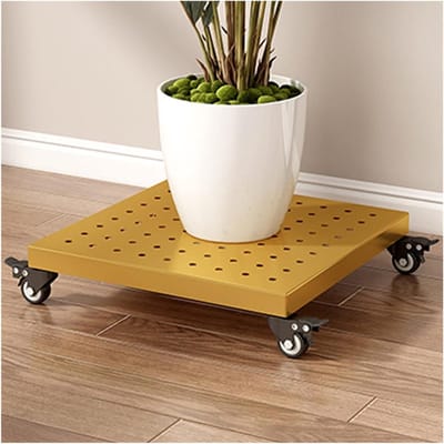 Metalen Plant Caddy - Bloempot Trolley - Planten Verplaatsen - Zware Belasting - 25 cm - Goud