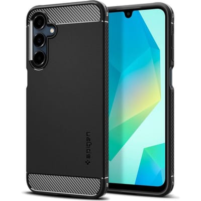 Spigen Rugged Armor Hoesje Geschikt voor Samsung Galaxy A16 - Back Cover met Air Cushion - Carbon - Matte - Matte Zwart