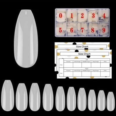 Goodbitz® - Nageltips - Ballerina - 500 stuks - Ballerina lang - Coffin lang - Nailtips - Nepnagels - Kunstnagels - Plaknagels - Nageltips naturel - Full cover Nailtips - Full cover nageltips - Nageltips 500 stuks - Nagel tips acryl - Nagel tips