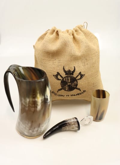 Viking beker set - Viking hoorn - Viking opener - Viking kostuum - Opener - Shot beker - Vikings - Viking - Viking accessoires - Bier opener - Cave & Garden