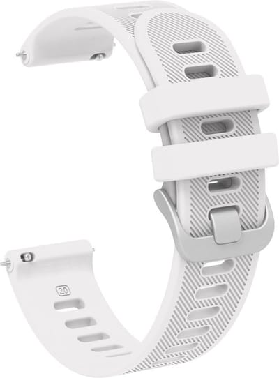 Siliconen bandje - geschikt voor Samsung Galaxy Watch 7 / Watch FE / Watch 6 (Classic) / Watch 5 (Pro) / Watch 4 (Classic) / Watch 3 41 mm / Active / Active 2 / Watch 42 mm - wit