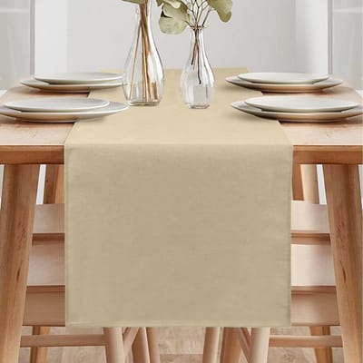 Tafelloper - Afwasbaar, Waterafstotend, Linnenlook - Voor eetkamer en feestjes - Beige Crème, 40 x 180 cm
