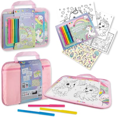 Unicorn Reispakket - Kleurboek en Tekenpakket Meisjes voor Onderweg - Reisspeelgoed met Stickerboek en Doeboek - Vakantieboek - Joya Creative