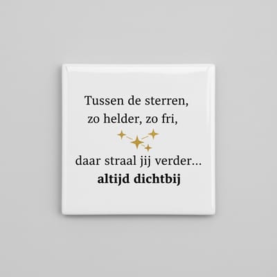 Poëtische Liefdestekst Decoratieve Keramische Tegel 15x15 cm – “Tussen de sterren… altijd dichtbij” Inspirerende Wanddecoratie