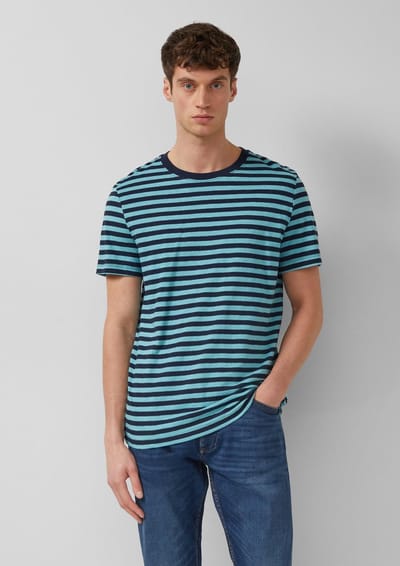 s.Oliver - male - Gestreept T-shirt met vlamgarenstructuur