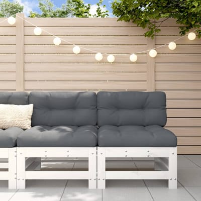 vidaXL - Tuinmiddenbanken - 2 - st - massief - grenenhout - wit