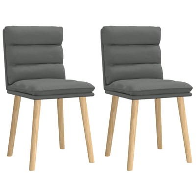 vidaXL - Eetkamerstoelen - 2 - st - stof - donkergrijs