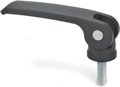 Ganter Normelemente | Excentrische spanner met schroef - 927-82-M6-50-B-B | greeplengte l1: 82 mm | schroefdraad d2: M6 | hendel zink spuitgieten, zwart | 1 stuk