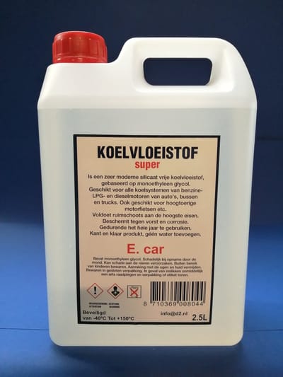Koelvloeistof E-Car (Longlife) 2,5Ltr. -40 graden
