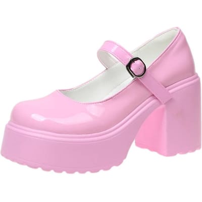 Bruine Superhoge Hakken Mary Jane Schoenen voor Dames Mode Chunky Platform Pumps Vrouw Lakleer Enkelbandje Feestschoenen 40 white