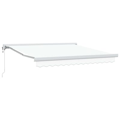 vidaXL - Uitschuifbare - luifel - Wit - 300 - x - 250 - x - 165 - cm - Stof - en - Metaal