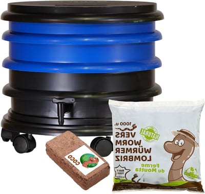 Wormenbak Compostbak - Wormenbak Compostbak - Organisch Afval Verwerken - 2 Bakken 32 Liter