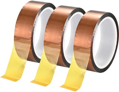 Dailygoods - hifrom Hittebestendig plakband voor hoge temperaturen, 3D-printer, hittebestendig tape, 3 rollen, polyimide elektronische isolatietape, sublimatie en isolerende printplaten, 33 m (30 mm)