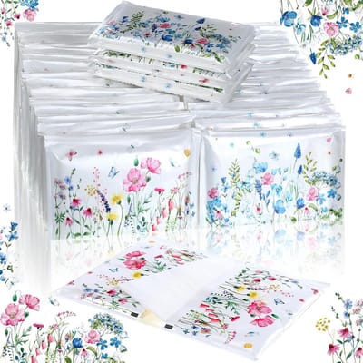 Zakdoekjes Bloem - Papieren zakdoekjes - Dagelijks gebruik - Bloemenprint - 50 pakjes - Roze en blauw