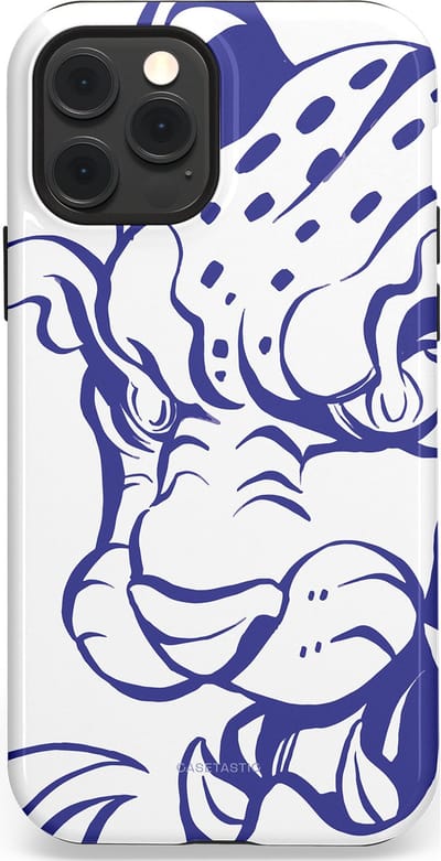 Casetastic Hoesje Geschikt voor Apple iPhone 12/12 Pro Magsafe - Stijlvolle Beschermende Duo-layer Case - Blauwe Panter Hoofd