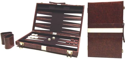 Backgammon Koffer Bruin
