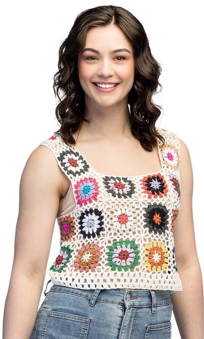 Boland - Top Floral loom (M/L) - Volwassenen - Hippie - Festival - Boho