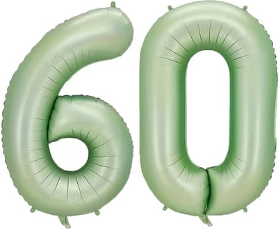 Cijfer Ballonnen Ballon Cijfer 60 Verjaardag Versiering Feest Helium Ballonnen Cijferballon Folieballon Groen Xl Formaat