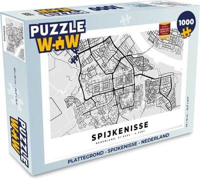 Puzzel Plattegrond - Spijkenisse - Nederland - Legpuzzel - Puzzel 1000 stukjes volwassenen - Stadskaart